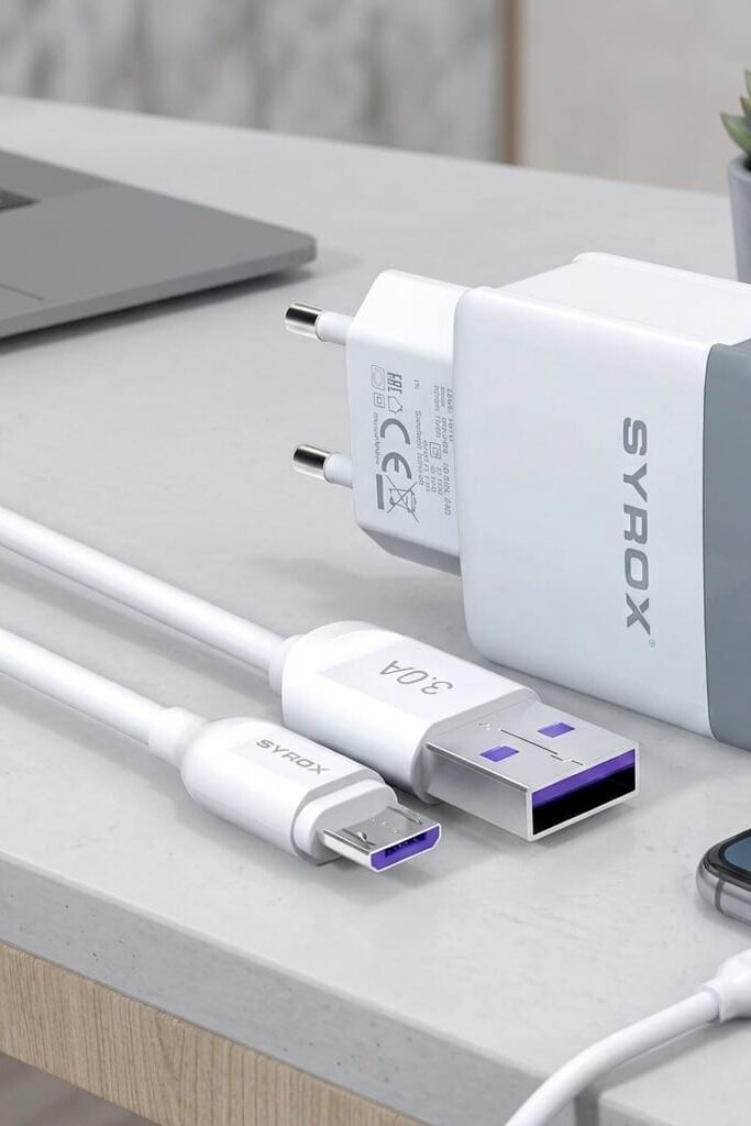 Syrox Q30 3.0A Micro USB Hızlı Şarj Aleti ve Kablo Seti