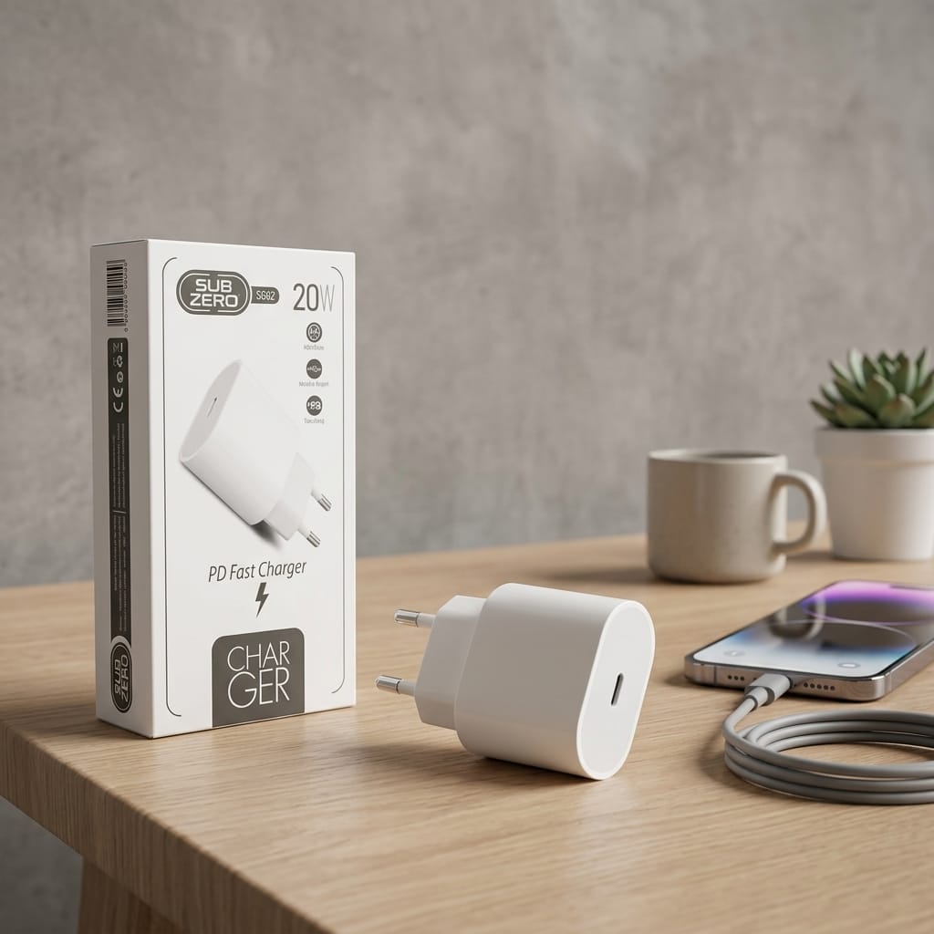 Subzero SG62 20W PD Type-C Hızlı Şarj Cihazı Beyaz