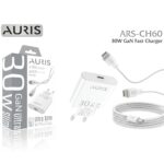 Auris ARS-CH60 30W GaN Ultra Slim Type-C Hızlı Şarj Cihazı Seti