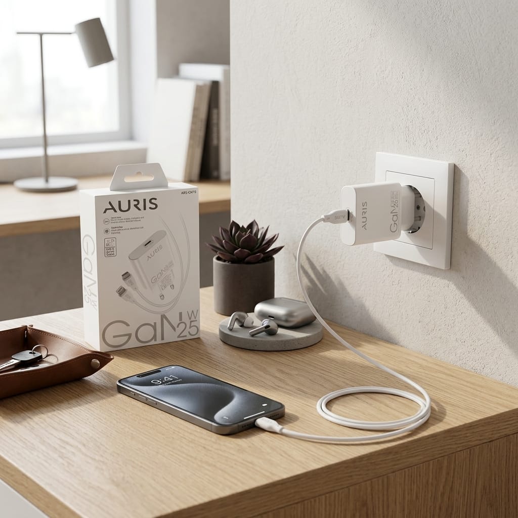 Auris ARS-CH70 25W GaN Type-C to Lightning Hızlı Şarj Cihazı Seti
