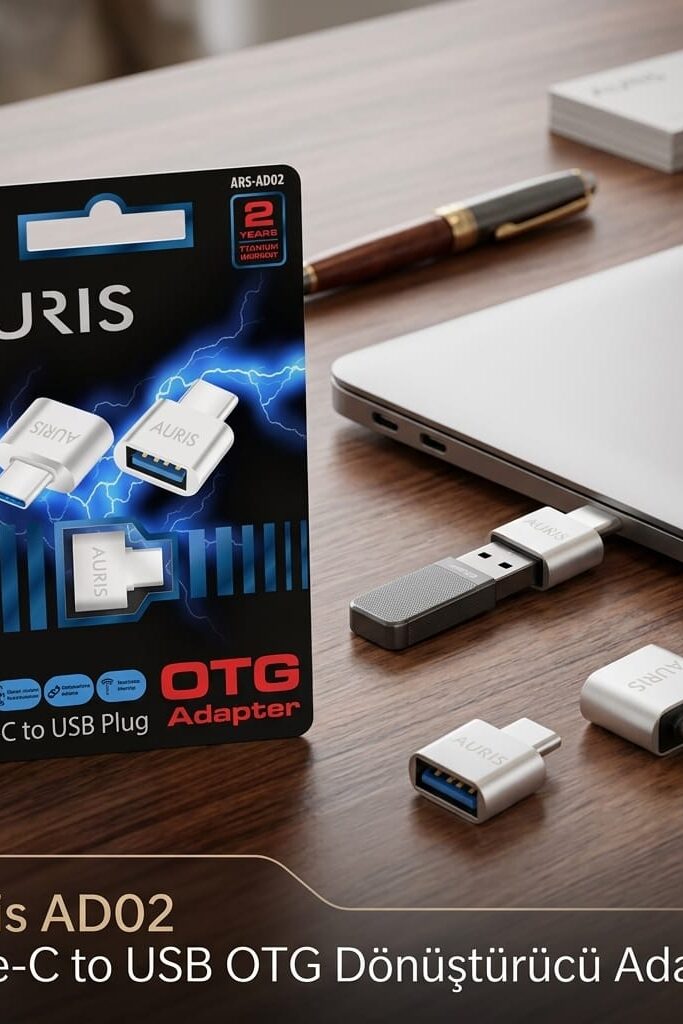 Auris AD02 Type-C to USB OTG Dönüştürücü Adaptör