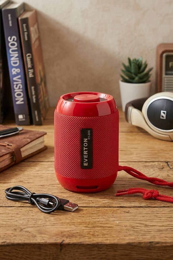 Everton RT-808 Bluetooth Hoparlör FM Radyolu Kırmızı Ses Bombası