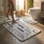 Berroni 2'li Klozet Takımı Kaymaz Tabanlı Paspas Seti 60x100 cm