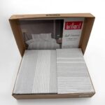 Brillant Soft Cotton Çift Kişilik Nevresim Takımı Gri Çizgili