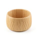 Mien Bambu Curve Kase 18x9.5 cm Doğal Ahşap Sunum Kasesi