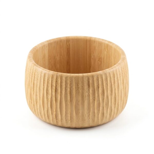 Mien Bambu Curve Kase 18x9.5 cm Doğal Ahşap Sunum Kasesi