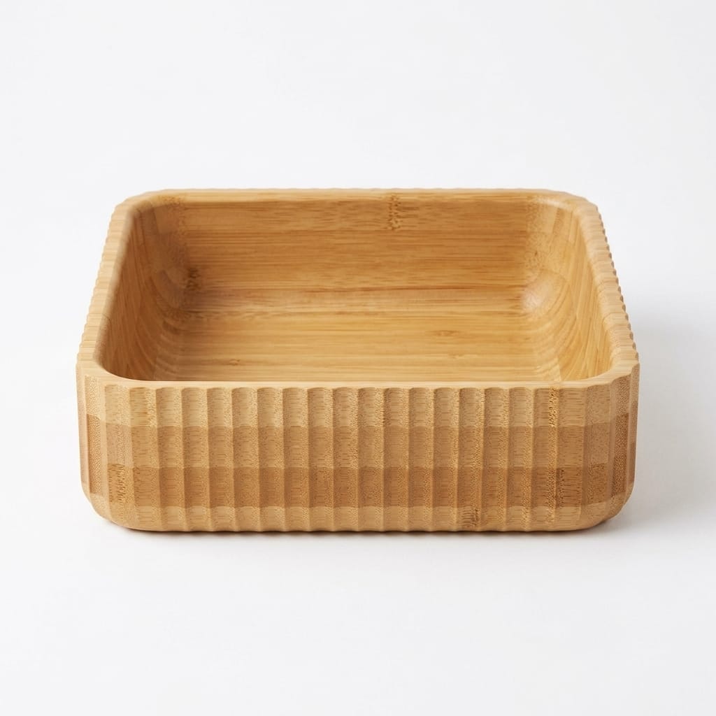 8684180921045-image-1 Mien 23 cm Kare Bambu Kase Curve Sunum ve Salata Kasesi