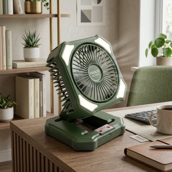 Princo PR-2365X Şarjlı Masaüstü Mini Fan Yeşil
