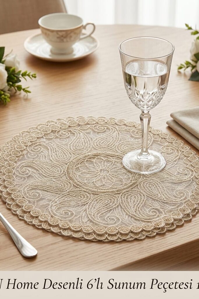 DGN Home Desenli 6'lı Sunum Peçetesi 15 cm