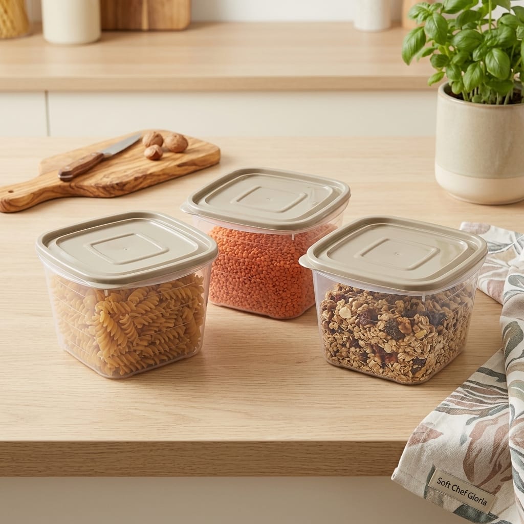 Soft Chef Gloria 3'lü Kare Saklama Kabı Seti 1.9 Litre