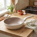 Korkmaz Ornella A3984 24 cm Granit Wok Tava - Vanilya