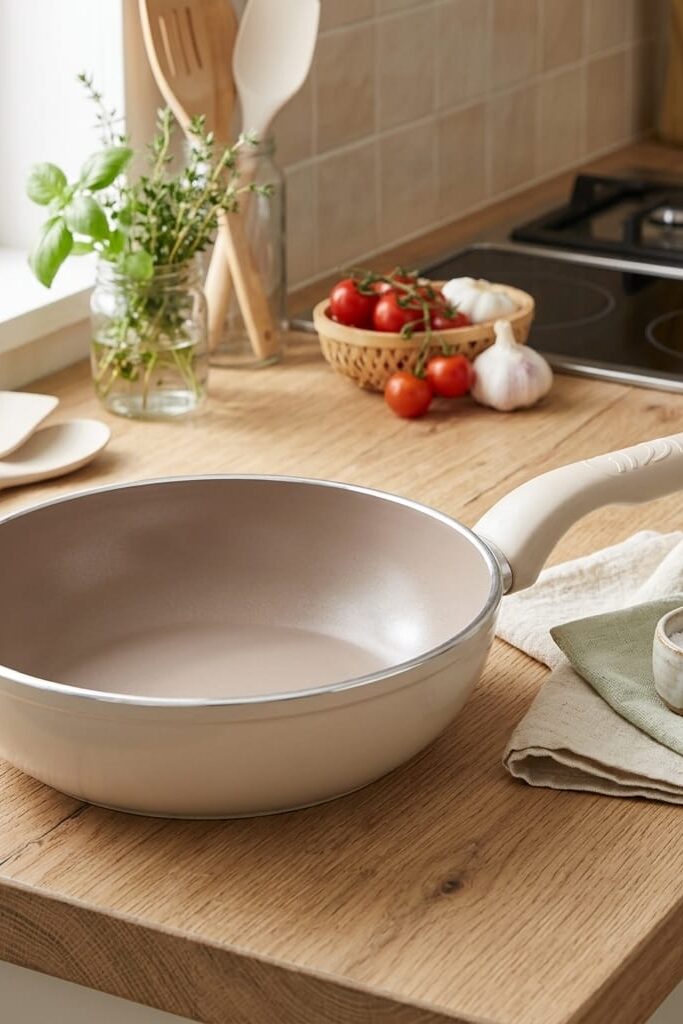 Korkmaz Ornella A3984 24 cm Granit Wok Tava - Vanilya