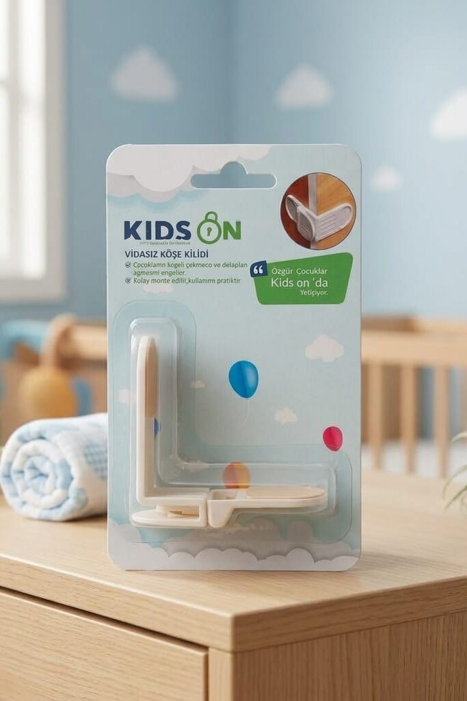 Kidson Vidasız Çekmece ve Dolap Köşe Güvenlik Kilidi