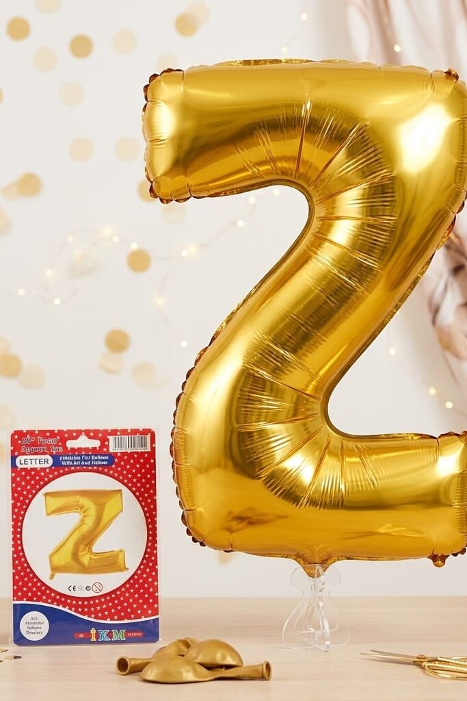 Z Harfi Folyo Balon 76 cm Altın Renk
