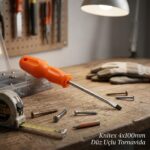 Knitex 4x100 mm Düz Uçlu Ergonomik Profesyonel Tornavida