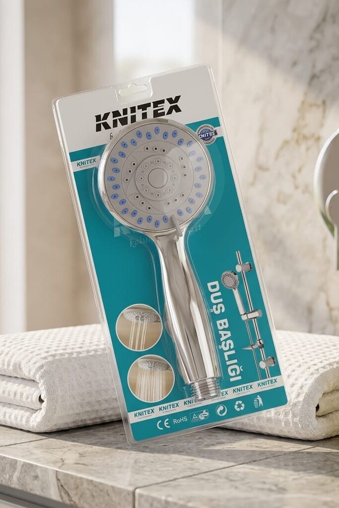 Knitex KTX-2339 Çok Fonksiyonlu Su Tasarruflu Krom Duş Başlığı