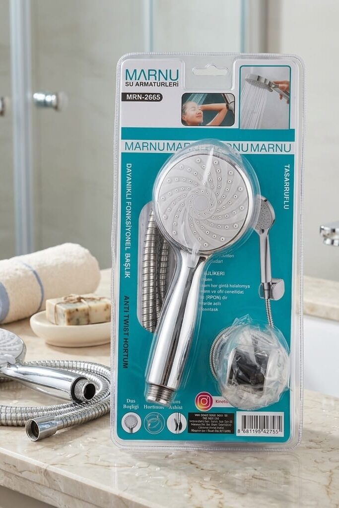 Marnu MRN-2665 Tasarruflu Fonksiyonel Duş Başlığı ve Hortum Seti