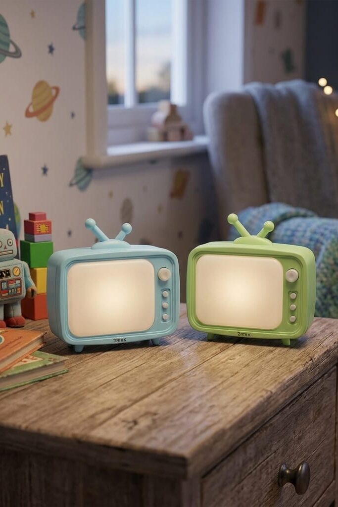 Zmax Max-4542 TV Tasarımlı Dekoratif Gece Lambası Mavi ve Yeşil