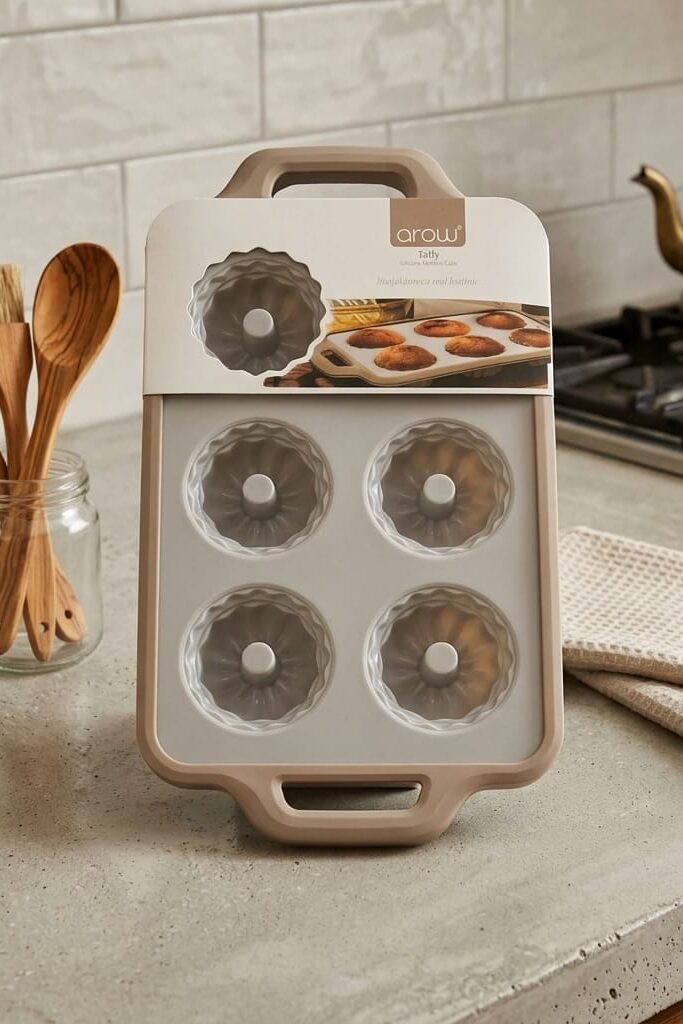 Arow Taffy 6'lı Silikon Muffin ve Kek Kalıbı Bej
