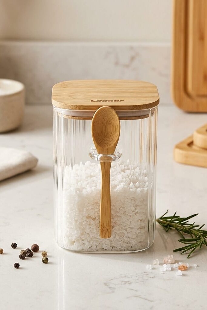 Cooker 14cm Kaşıklı Cam Kavanoz CKR3822