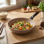 Falez Creamy Granit Wok 28 Cm Tava