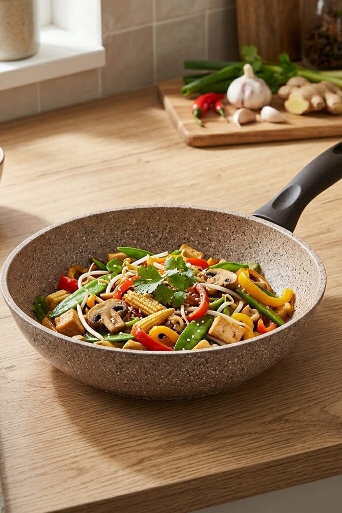 Falez Creamy Granit Wok 28 Cm Tava