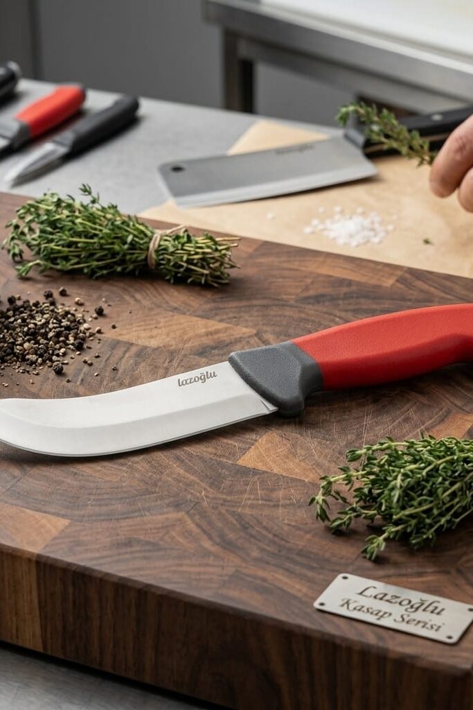 Lazoğlu 23 Cm Ergonomik Plastik Saplı Kasap ve Deri Yüzme Bıçağı