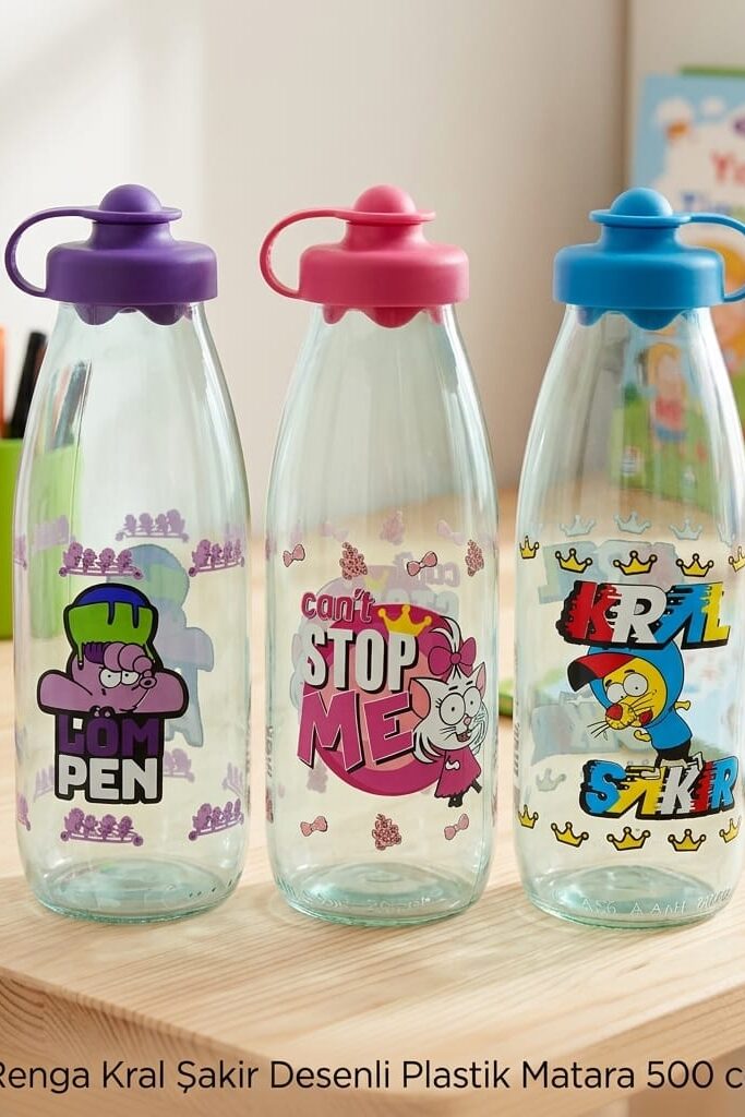 Renga Kral Şakir Desenli 500 cc Plastik Matara ve Suluk