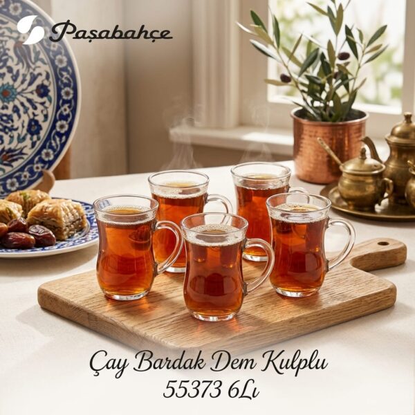 Paşabahçe Dem Kulplu Çay Bardağı 6'lı 142 cc