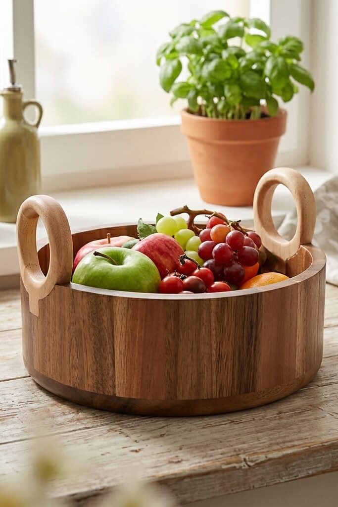 MIEN-7B130 Akasya Kulplu Kase 24.8*15 CM