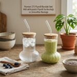 Noveer 2'li 440 ml Pipetli Su ve Smoothie Bardağı Seti