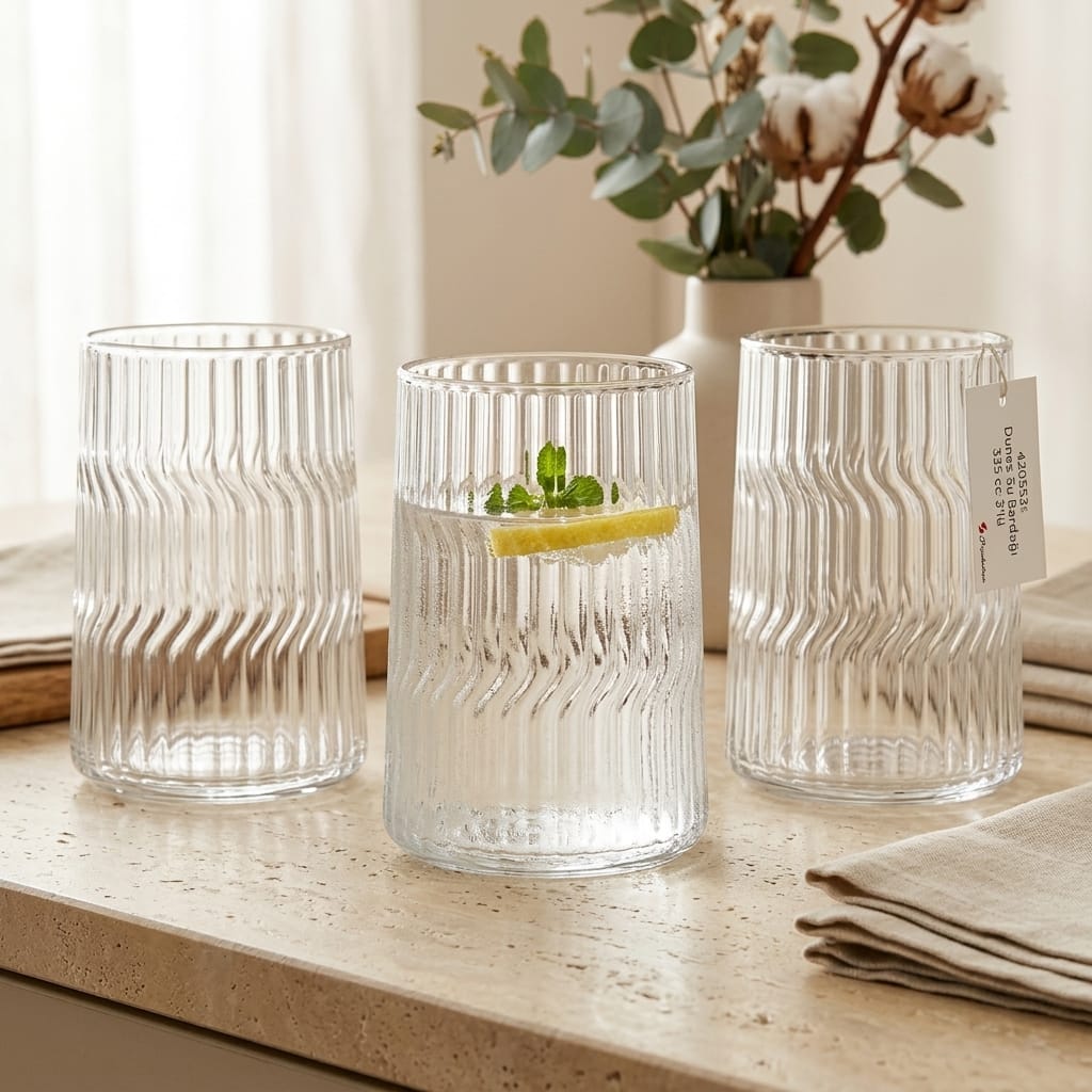 Paşabahçe Dunes Su Bardağı 335 cc 3'lü Set