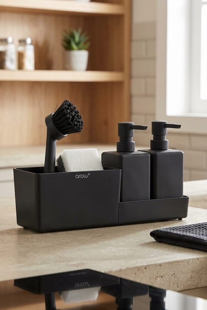 Arow Brown Siyah Sıvı Sabunluk TR-6162