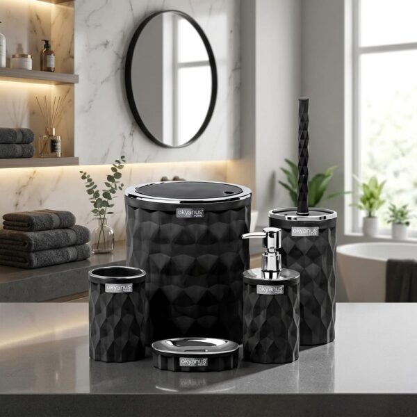 Diamond 5'li Banyo Seti Krom Siyah