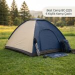 Best Camp BC-2225 6 Kişilik Manuel Kurulum Kamp Çadırı 220x250x150 cm