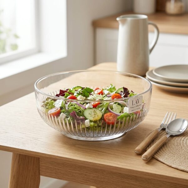 LAV Tokyo 2600 ml Ekstra Büyük Yuvarlak Cam Salata Kasesi