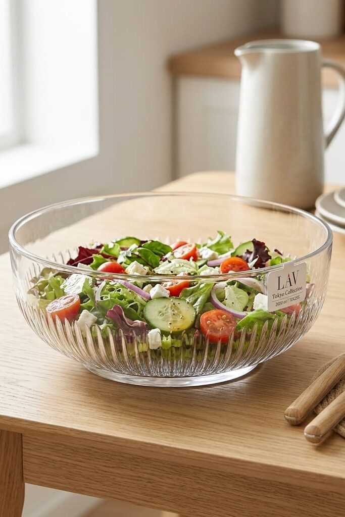 LAV Tokyo 2600 ml Ekstra Büyük Yuvarlak Cam Salata Kasesi