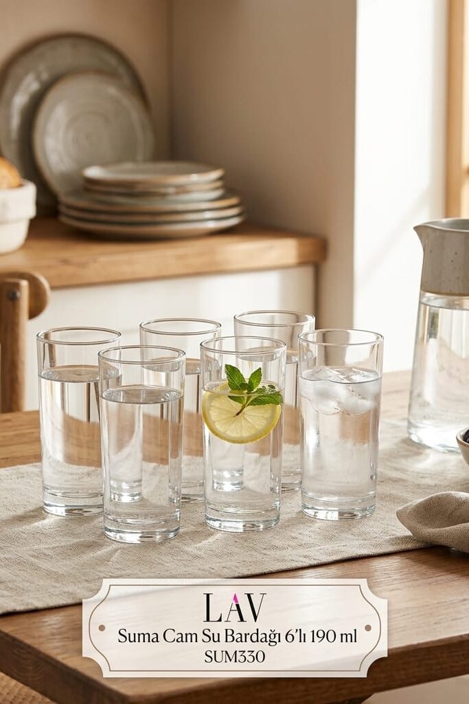 LAV Suma Cam Su Bardağı 6'lı 190 ml