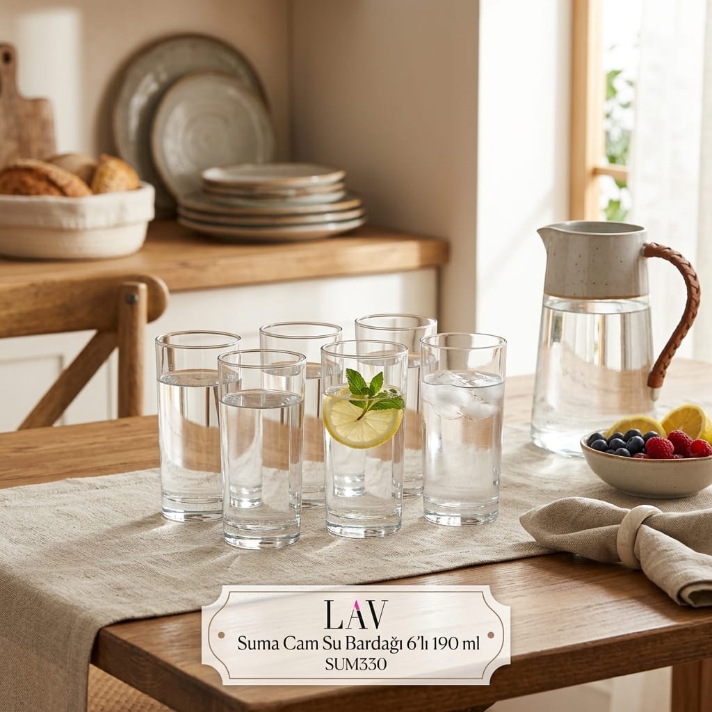 8692952044960-image-1 LAV Suma Cam Su Bardağı 6'lı 190 ml
