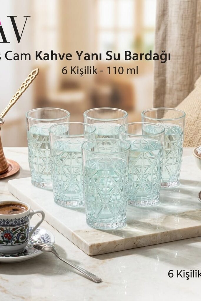 LAV Keops 110 ml 6'lı Kahve Yanı Su Bardağı