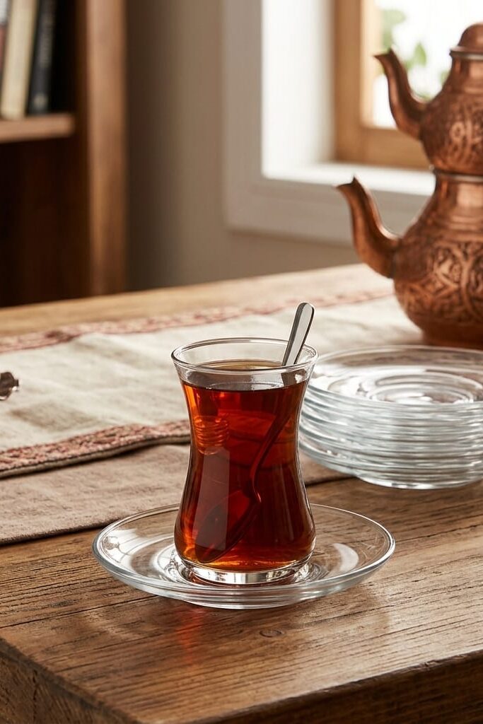 LAV Demet 6'lı Cam Çay Tabağı