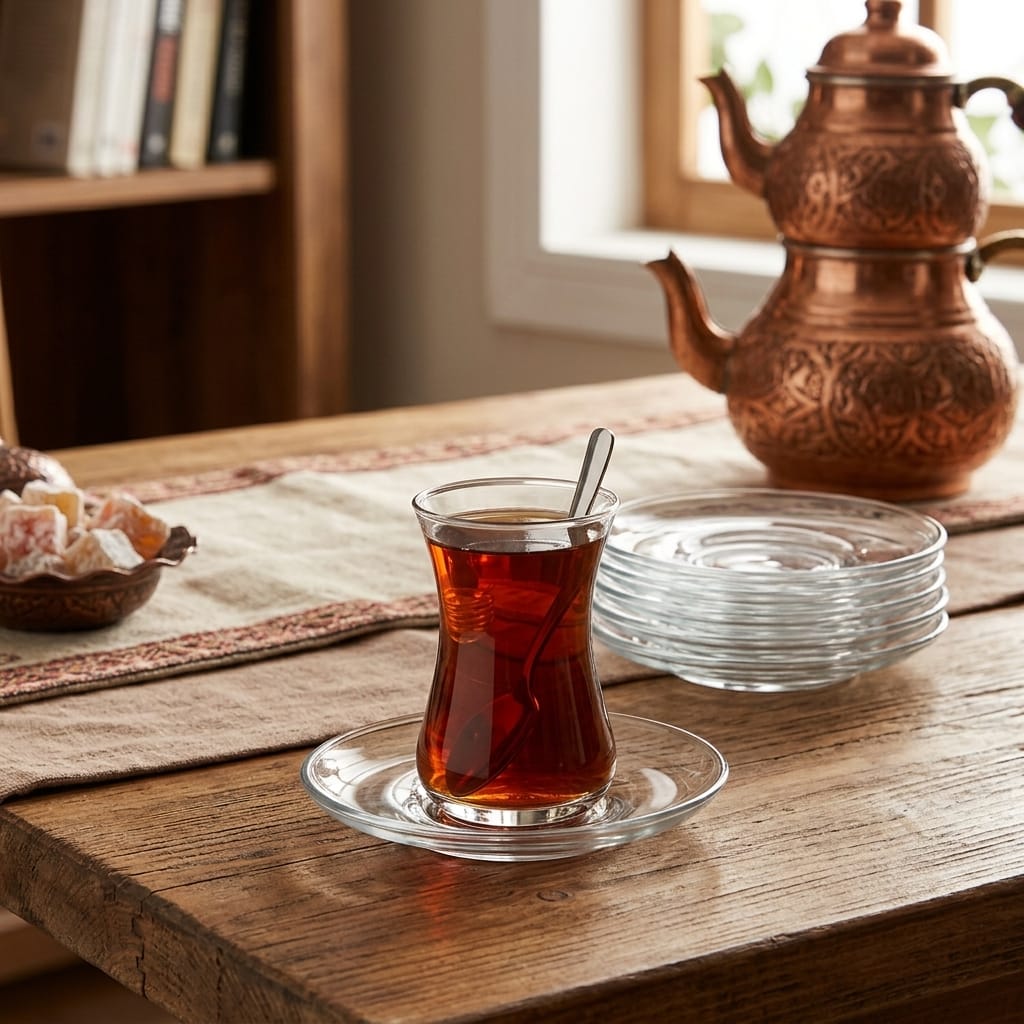 LAV Demet 6'lı Cam Çay Tabağı
