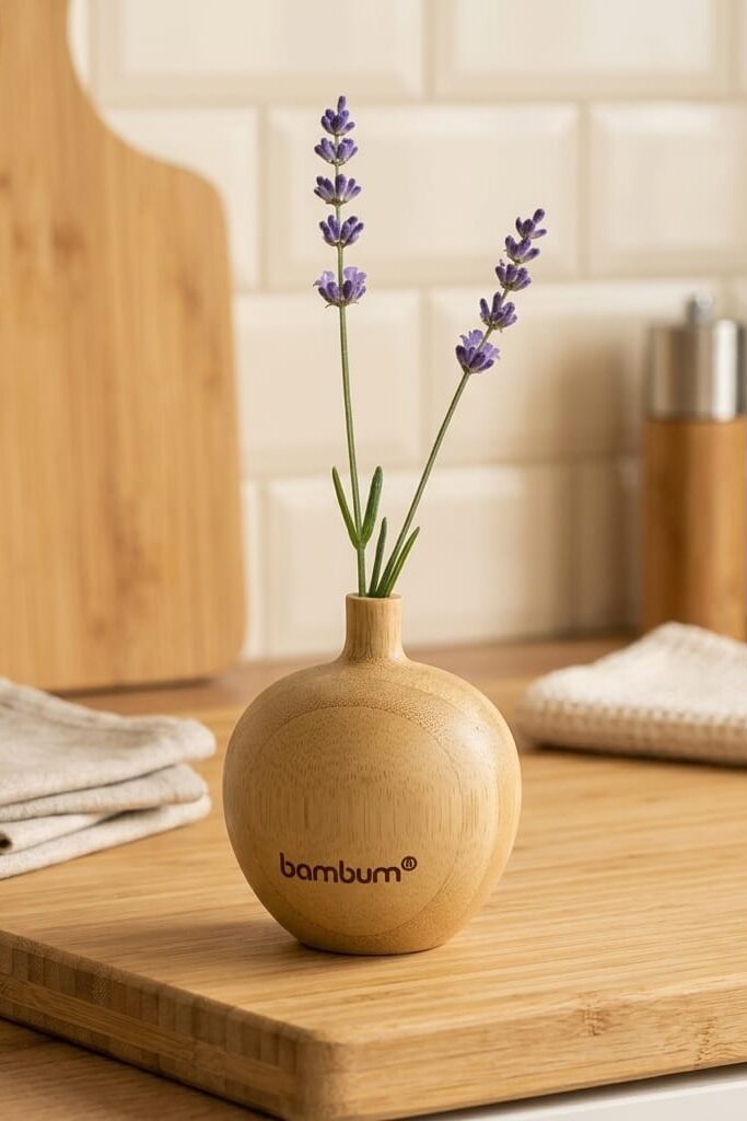 Bambum Forli Doğal Bambu Mini Vazo 5,5x4,9 cm Dekoratif Obje