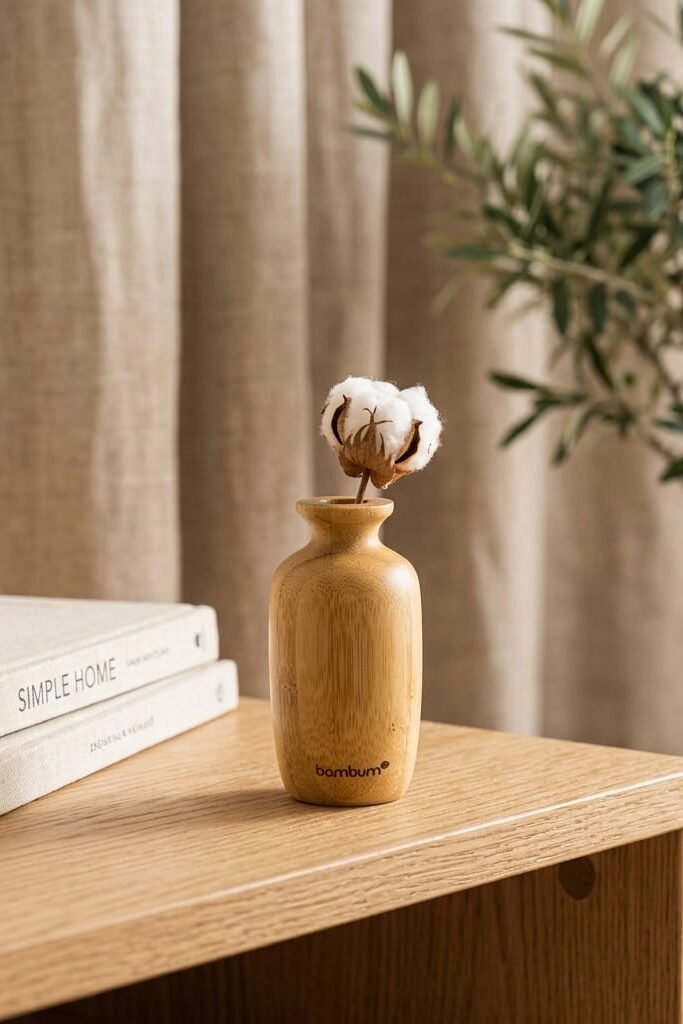 Bambum Tanger Doğal Bambu Dekoratif Vazo 8.5x4.9 cm