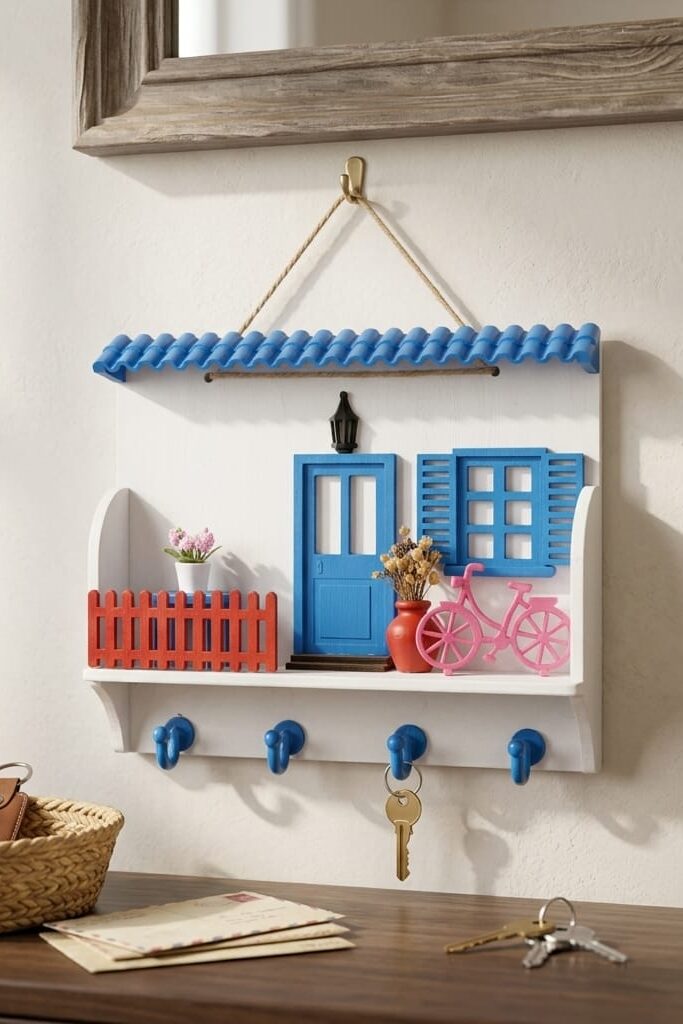 Decorev BR-6629 Ahşap Anahtarlık Kutusu Duvara Monte Pano