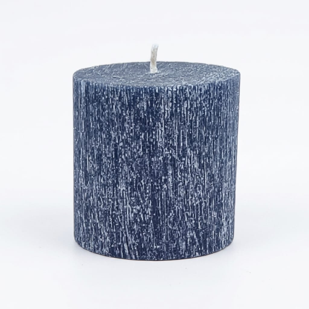 Dekomum Silindir Mum 7x7 cm Koyu Mavi Dekoratif El Yapımı