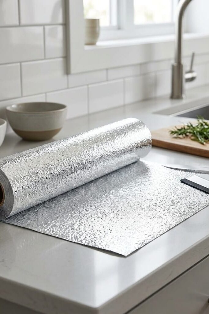 Alüminyum Görünümlü PVC Yapışkanlı Folyo 60x200 cm