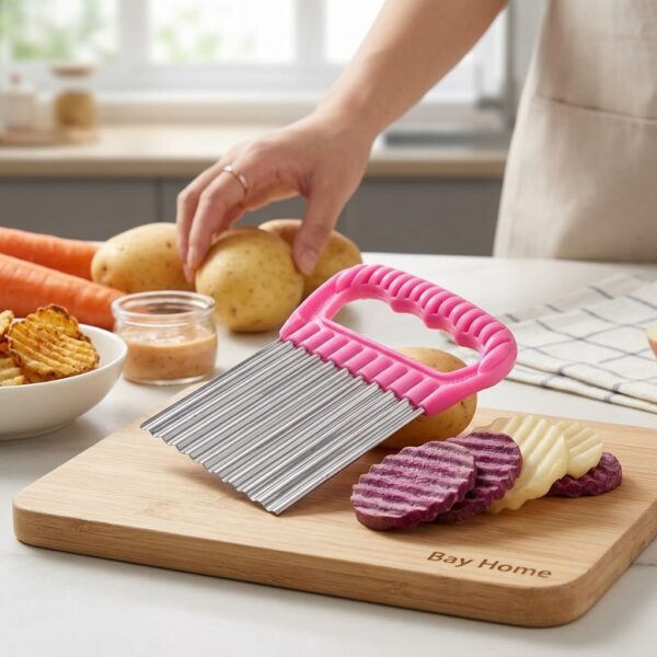 Bay Home Dalgalı Patates ve Sebze Dilimleyici Pembe