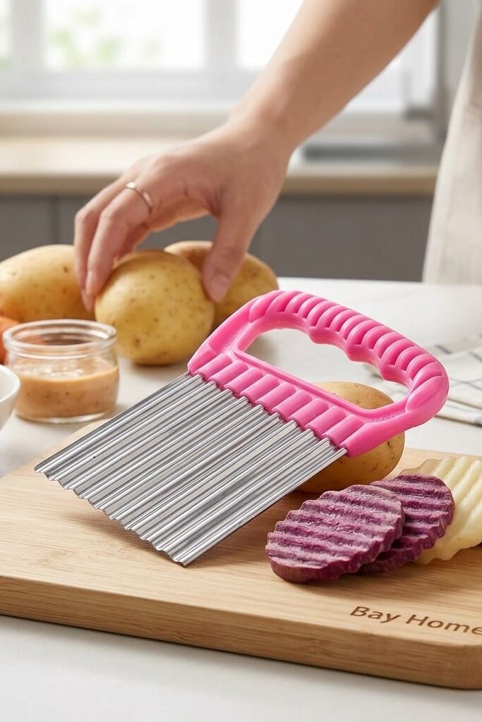 Bay Home Dalgalı Patates ve Sebze Dilimleyici Pembe