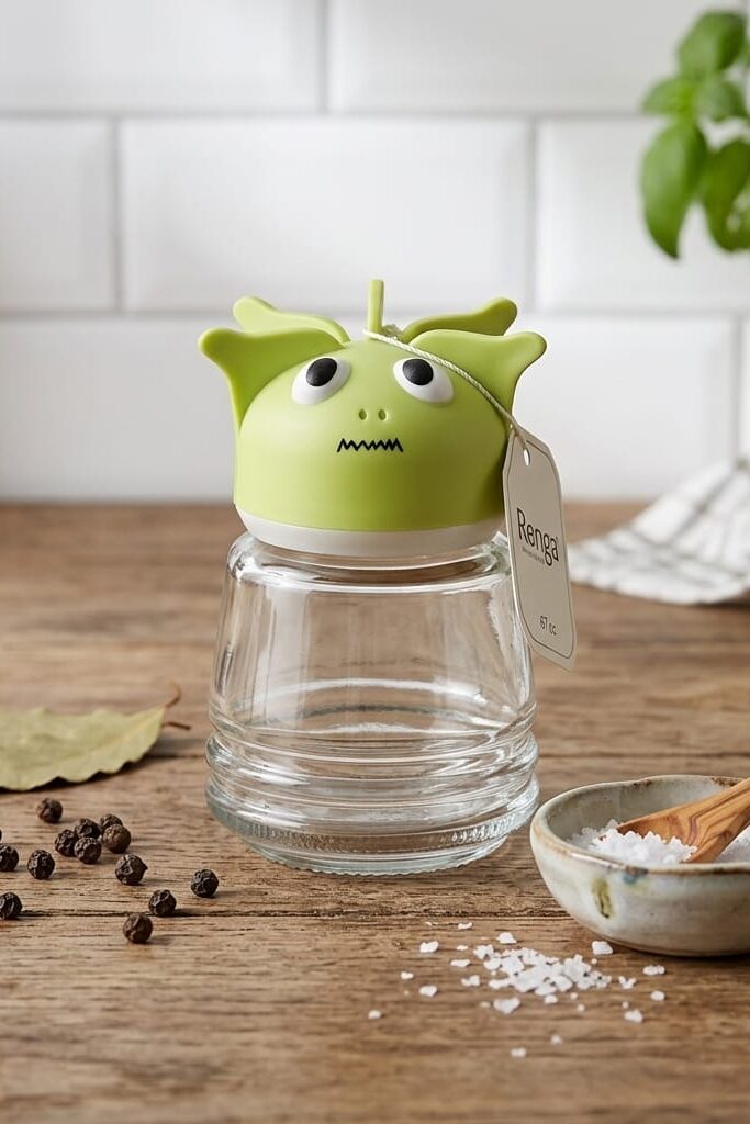 Renga Monster Figürlü 67 cc Cam Tuzluk ve Baharatlık Yeşil